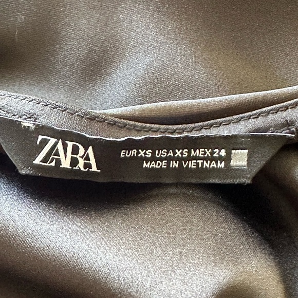 ZARA Black Slip Dress Satin Effect Dark Romance Dress, Size XS - Picture 12 of 16